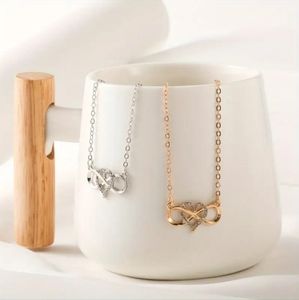 Infinity Heart Rhinestone Necklace
